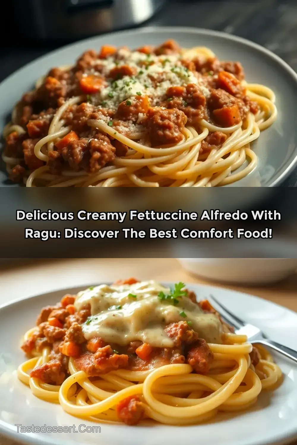 Creamy Fettuccine Alfredo with Hearty Ragu Sauce: A Family…