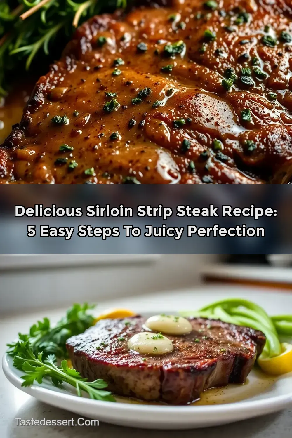 Easy & Juicy Sirloin Strip Steak: My Perfect Garlic Herb…