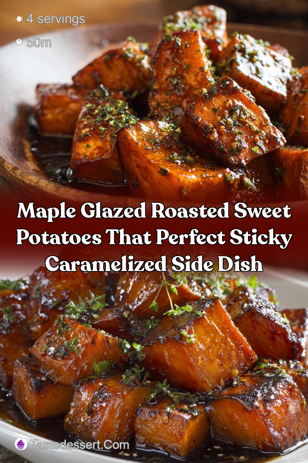 Maple Glazed Roasted Sweet Potatoes Sticky Caramelized…