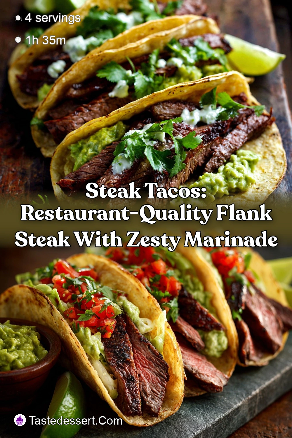 Steak Tacos: Smoky Flank Steak Recipe with Guacamole-Crema