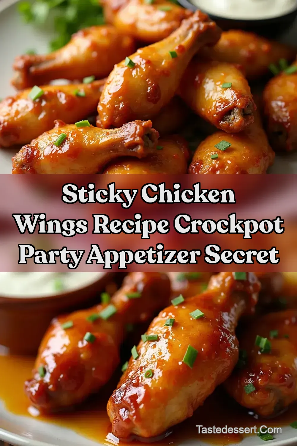 Crockpot Honey Garlic Wings Party Appetizer Sticky Easy
