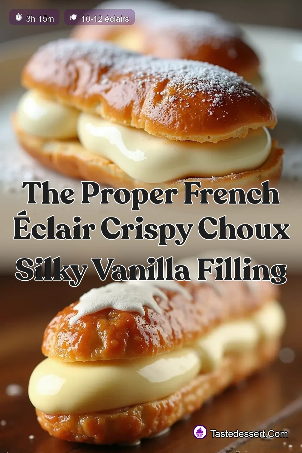 Classic Homemade Éclairs with Silky Vanilla Pastry Cream