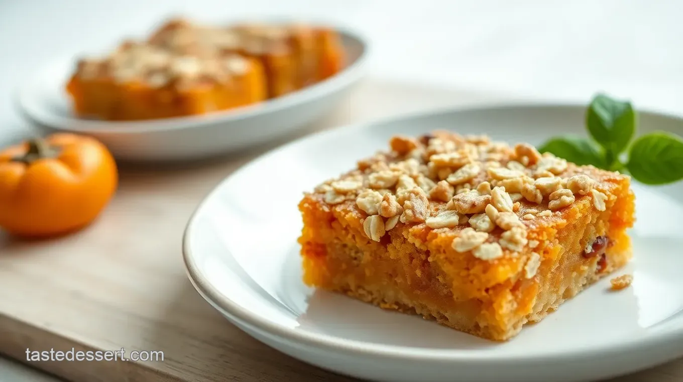 Persimmon Bars with Oatmeal Topping Recipe