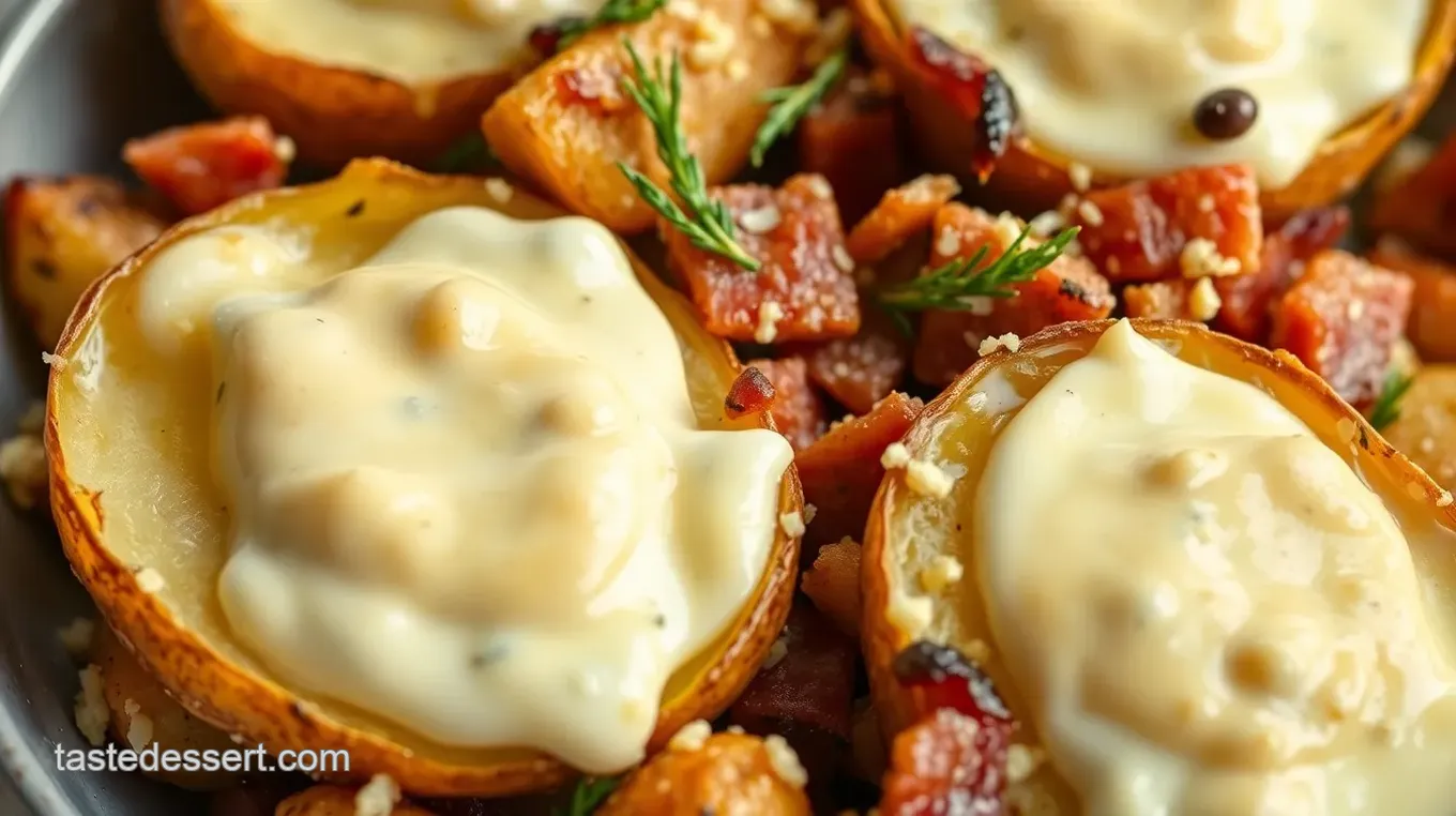 Crispy Baked Baby Potatoes with Creamy Dressing