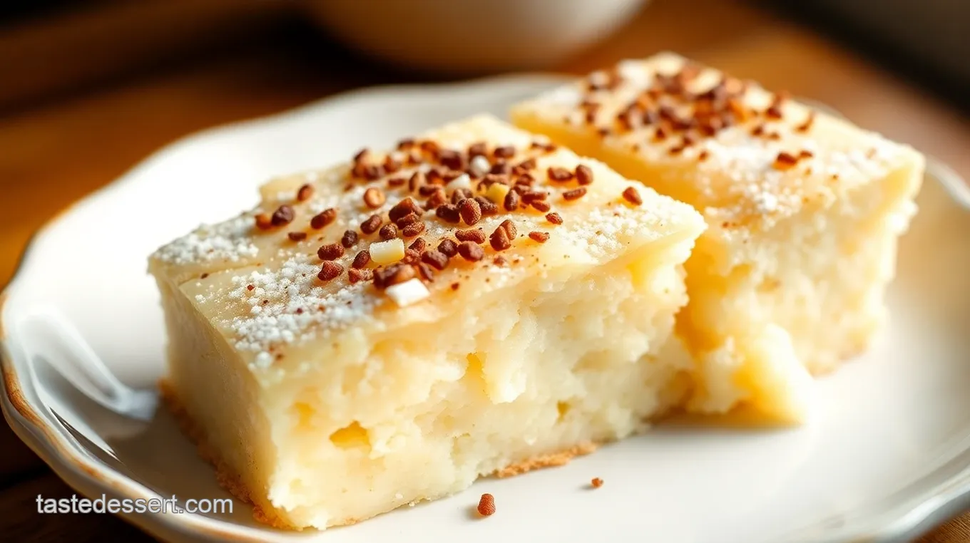 Chewy Mochiko Cake with Coconut and Vanilla