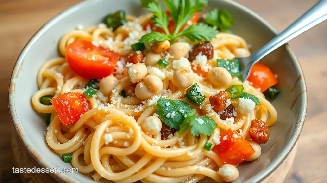 Chilled Pasta with Peanuts and Veggies