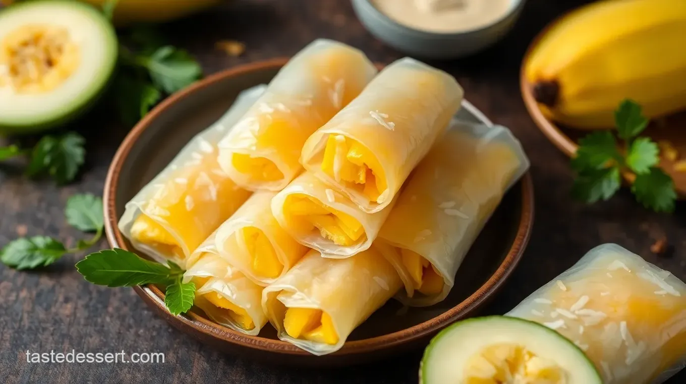 Coconut and Mango Rice Paper Rolls