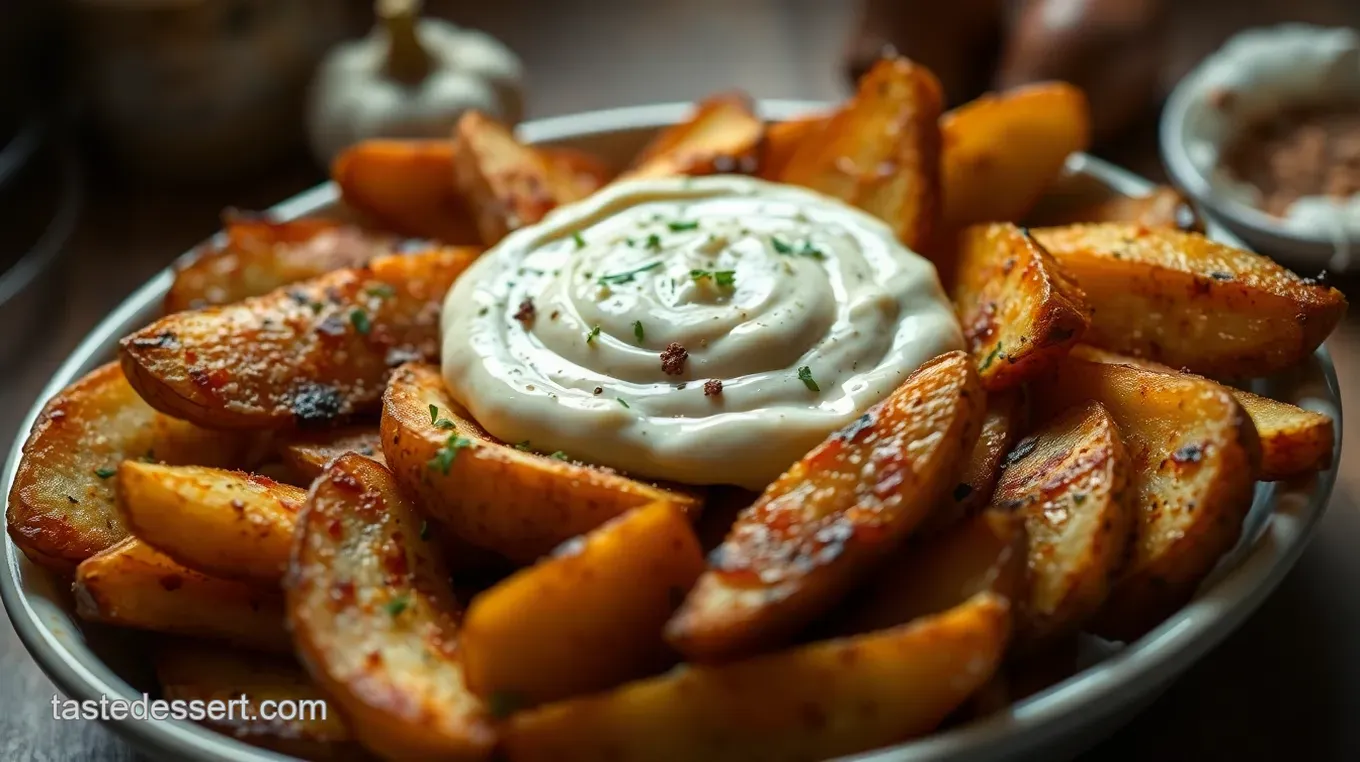 Easy Crispy Potato Kennebec Wedges with Roasted Garlic Aioli Crispy Kennebec Potato Wedges with Roasted Garlic Aioli