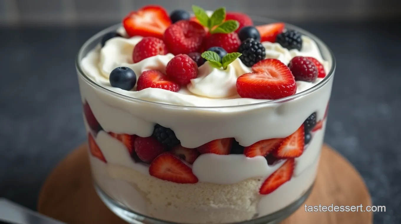 Heavenly Layered Angel Food Trifle