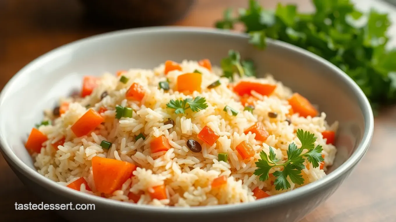 Delicious Rice Bed with Fresh Veggies