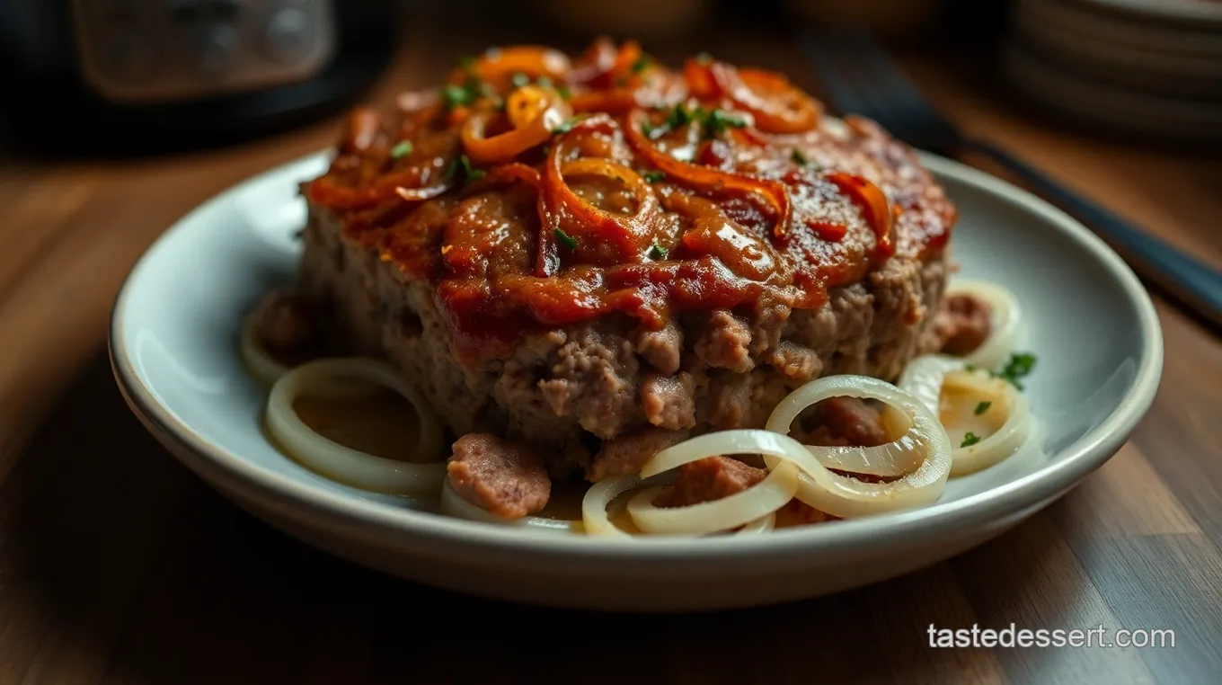 Savory French Onion Meatloaf with Melted Gruyère