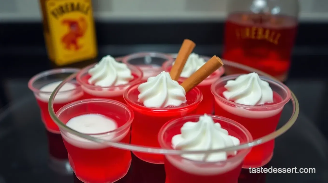 Easy & Fiery Fireball Jello Shots: A Fun Party Treat! Sizzling Cinnamon Fireball Jello Shots: A Party in a Cup!