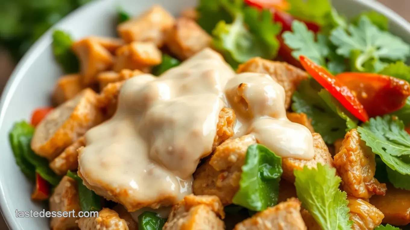 Zesty Stir-Fry Chicken Salad with Creamy Dressing