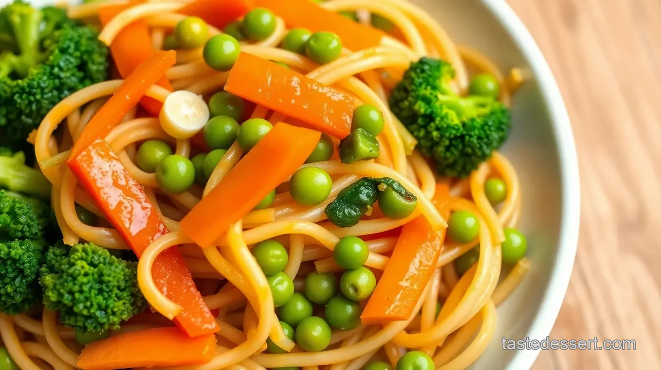 Quick Edamame Bean Noodles with Veggies