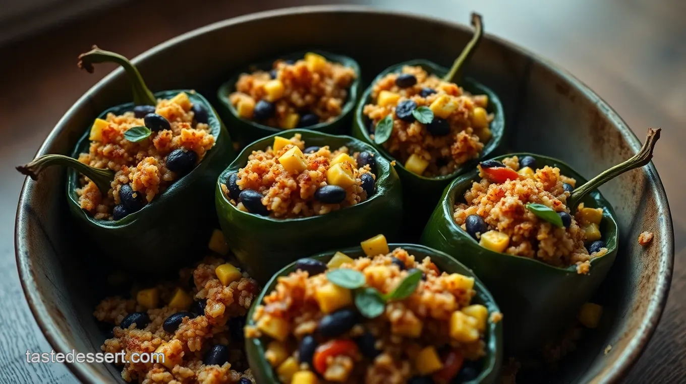 Irresistible Stuffed Pasilla Peppers with Quinoa & Black Beans Stuffed Pasilla Peppers with Quinoa and Black Beans