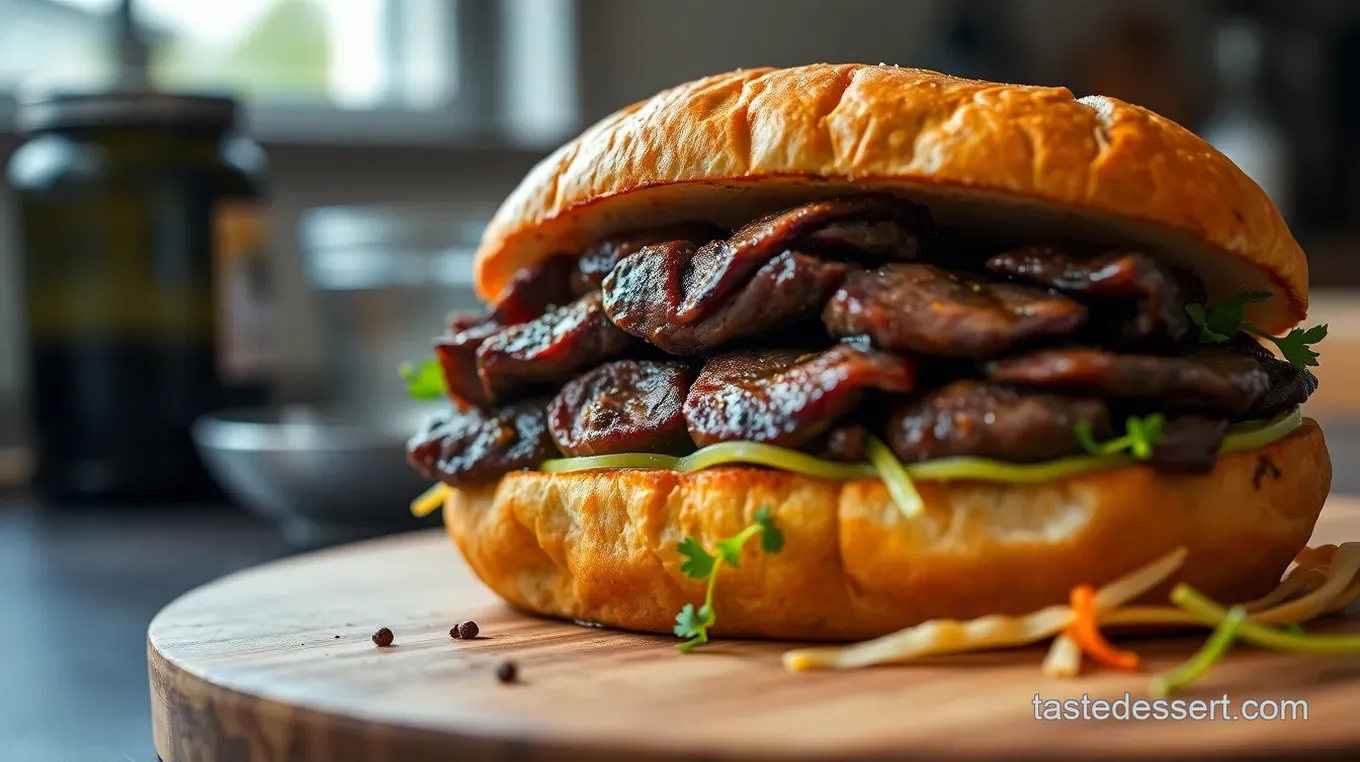 Ultimate Flank Steak Sandwich: Juicy Flavorful & Easy to Make Ultimate Flank Steak Sandwich with Garlic Aioli and Sautéed Peppers