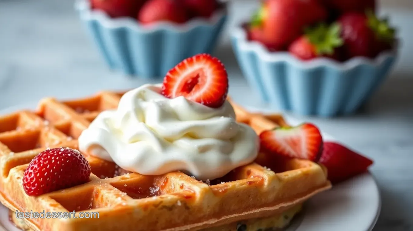 Fluffy Strawberry Waffles