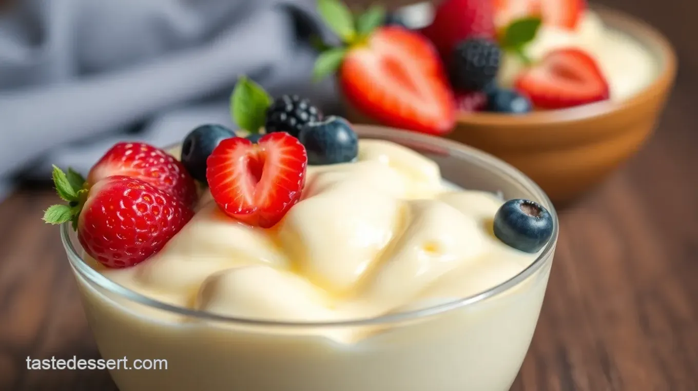 Creamy Vanilla Pudding with Fresh Berries