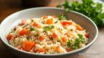 Sautéed Basmati Rice Bed with Veggies