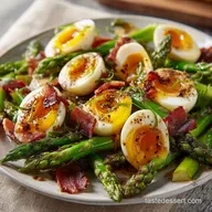 Asparagus Egg and Bacon Salad with Dijon Vinaigret Perfect Jammy Eggs