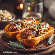 Stuffed Butternut Squash Hearty Sausage Wild Rice and Sage Main