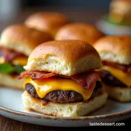 OvenBaked Cheesy Bacon Cheeseburger Sliders Recipe