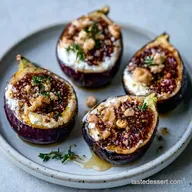 Baked Figs with Goat Cheese: Roasted