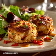 Baked Lump Crab Cakes with Red Pepper Chipotle Lim Moist Healthy