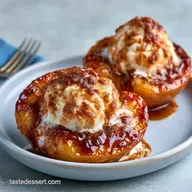 Baked Peaches and Ice Cream in 35 Minutes