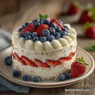 Berry American Flag Cake for 24 Servings