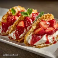 Strawberry Cheesecake Dessert Tacos in 20 Minutes