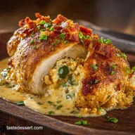 Cheesy Jalape&ntilde;o Popper Baked Stuffed Chicken Crispy, Creamy Pub Grub