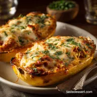 Cheesy Baked Spaghetti Squash Boats with Grilled C: Ultimate Tuscan Low-Carb Dinner