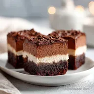 Triple Chocolate Mousse Brownies for 16 Servings