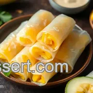 Dessert with Rice Paper: Easy Coconut Mango Rolls with Dipping Sauce!