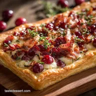Cranberry Brie Tart with Pancetta Thyme: Savory Puff Pastry Recipe