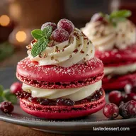 Flawless Christmas Macarons Cranberry White Chocolate Italian Meringue