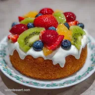 Cream Cheese Fruit Pizza Cake: Creamy
