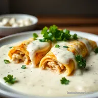 Creamy Chicken Enchiladas with White Sauce: Lush & Easy!