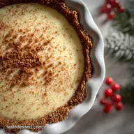 Christmas Eve Creamy Cinnamon Vanilla Custard Pie Holiday Dessert Magic Oven-Only