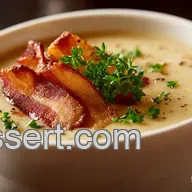 Creamy Dreamy Potato Soup Recipe: Extra Crispy Bacon!