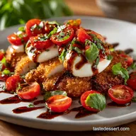 Crispy Chicken Cutlet Caprese Salad Quick Fresh Summer Dinner