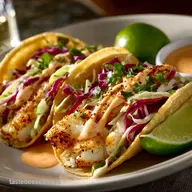 Cod Fish Tacos Crispy Baja Style with Chipotle Crema