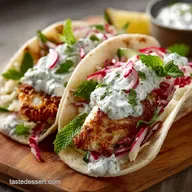 Greek Tzatziki Fish Tacos Mediterranean Crunch with Zesty Tzatziki