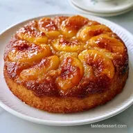 Easy Peach Upside Down Cake for 8 Slices