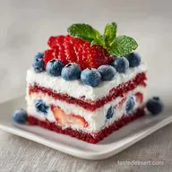 Fast American Flag Cake for 16 Servings