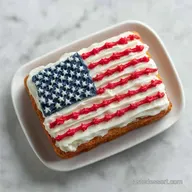 Flag Cake with Cream Cheese Frosting: 1h