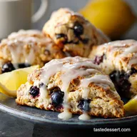 Proper Flaky Blueberry Scones Recipe with Zingy Lemon Glaze