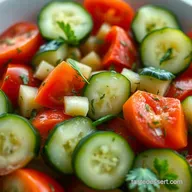 Garden Fresh Cucumber Tomato Salad with a Dill Kick