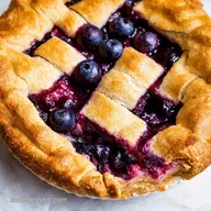 Grandma Bettys Blueberry Pie with Lattice Crust